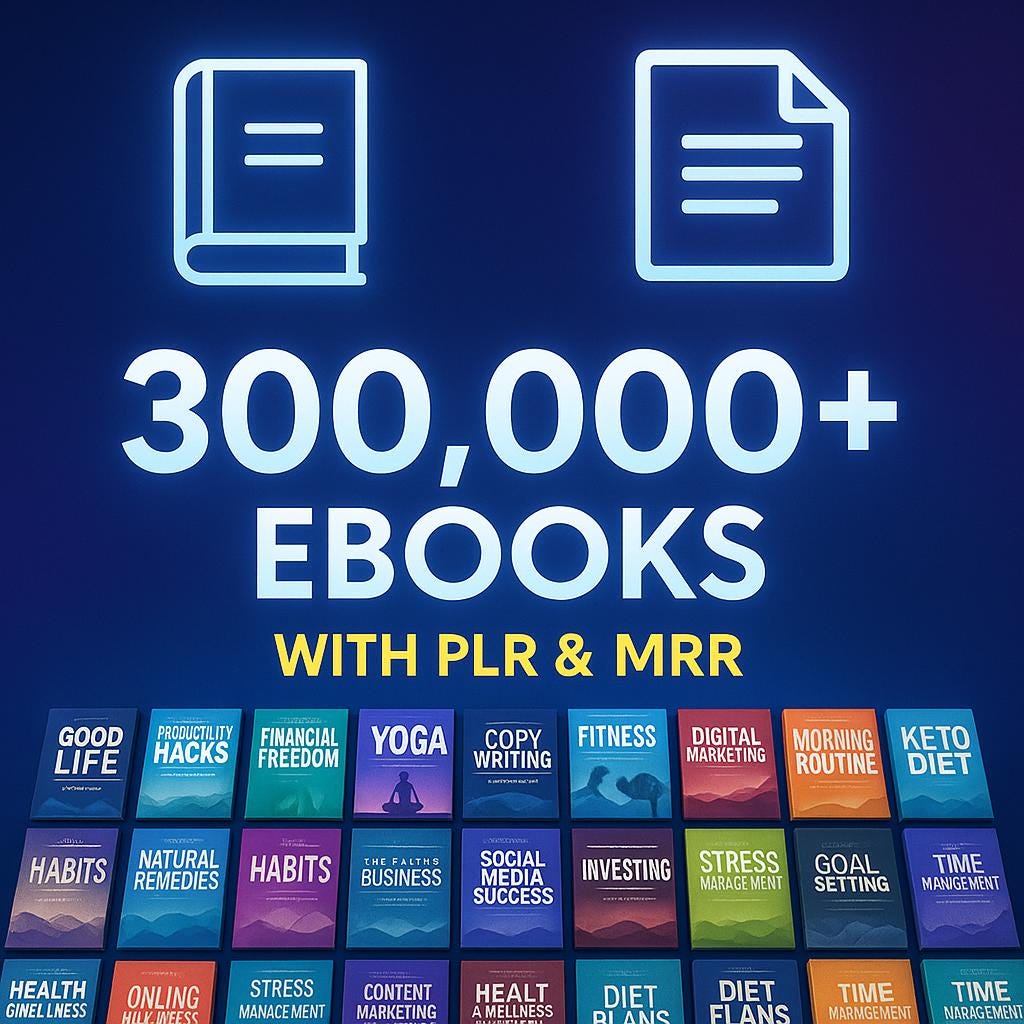 300,000 eBooks Mega Bundle ++ Plr Mrr, Resellable Ebooks, Plr Ebooks Passive Income, Financial Ebooks, Best Seller eBooks, eBooks Self Love